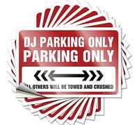 Fun Stuff Vintage Saying - Dj Parking Only Removable Decal Helmet Easy Peel for Motorcycle(12X18CM)
