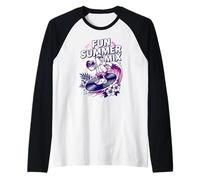 Fun Summer Mix Pelican Surfing Beach Vacation Raglan Baseball Tee