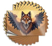 Fun Tattoo Aesthetic Decals, Bar Stuff Cute Pattern Design for Teen Notebook | Case Removable Vinyl Winged Wolf: A Mythical Creature Soaring Through The Sunset(12X18CM)