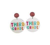 Fun Teacher Earrings Back to School Drop Dangle Acrylic Earrings Colorful First Day of School Jewelry Gifts for Teacher Appreciation, Wood, Zircon