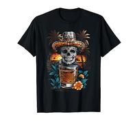 Fun Tequila Breakfast Sugar Skull Mexico Cindo De Mayo, Men T-Shirt