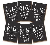 Fun Thank You Multipack Greeting Card - Pack of 6 - Bold Handlettered illustration 'BIG THANK YOU' Design - Luxury Multi-pack of Six Cards, Blank Inside with Premium Envelopes