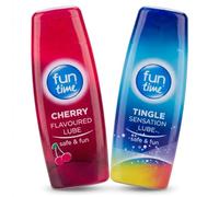 Fun Time Flavoured Personal Lubricant Duo - Tingle & Cherry, 75ml Each (2 Pack) | Smooth & Long-Lasting Formula - Bundled by Smart Cutie