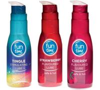 Fun Time Lubricants 225ml Bundle by Aldbury Goods - Flavoured & Tingle lubricants for Smooth, Long-Lasting, Safe Intimacy. Includes Cherry, Strawberry & Tingle scents. Condom Safe, Water-Based.