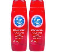 Fun Time Strawberry Flavoured Lubricant, Alcohol Free, Water Based, Clear, 75 Ml (Pack of 2)