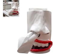 Fun Tissue Dispenser with Nose and Mouth Design, Handmade Funny Face Tissue Holder, Handmade Funny Face Tissue Holder, Unique Tissue Box Holder (1)