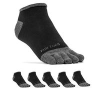 FUN TOES Men's Toe Socks Barefoot Running Pack Of 6 Pairs 10-13 Black