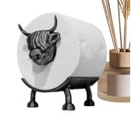 Fun Toilet Paper Holder, Tissue Storage Rack, Adorable Decorative Highland Cow Design Bathroom Roll Organizer Stand, Creative Animals Themed House Art for Toilet Accessories