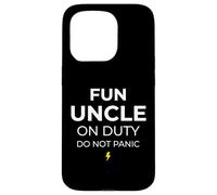 Fun Uncle On Duty Do Not Panic Sibling Brother Case for iPhone 15 Pro