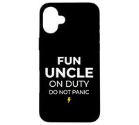 Fun Uncle On Duty Do Not Panic Sibling Brother Case for iPhone 16 Plus