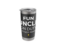 Fun Uncle On Duty Do Not Panic Sibling Brother Stainless Steel Insulated Tumbler