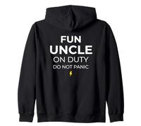 Fun Uncle On Duty Do Not Panic Sibling Brother Zip Hoodie