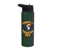 Fun Unique Flora Aesthetic Awesome Bill Tropic Bright Toucan Stainless Steel Insulated Water Bottle