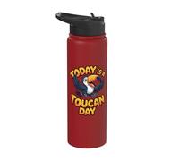 Fun Unique Flora Aesthetic Awesome Bill Tropic Bright Toucan Stainless Steel Insulated Water Bottle