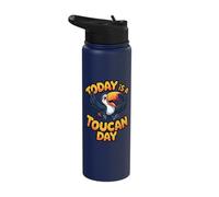 Fun Unique Flora Aesthetic Awesome Bill Tropic Bright Toucan Stainless Steel Insulated Water Bottle