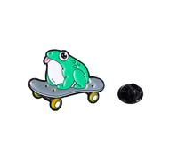Fun Unique Green Frog Brooch Durable Alloy Frog Pin Unique Badge Charm Perfect for Men Women Friends and Family, フリーサイズ