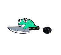 Fun Unique Green Frog Brooch Durable Alloy Frog Pin Unique Badge Charm Perfect for Men Women Friends and Family, フリーサイズ