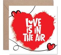 Fun Valentines Day Card - Love Is In The Air - Cheeky Happy Valentines Card for Women Men, 145mm Joke Humour Valentine Greeting Cards