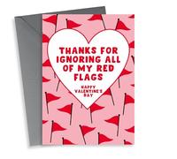 Fun Valentine's Day Card - Red Flags - Thanks For Ignoring