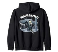 Fun Waiting On Parts Mechanic Skeleton Car Garages Life Zip Hoodie