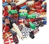 Fun-Weevz 120 PCS Ox Bone Beads for Jewelry Making Adults - Large Natural African, Native American and Indian Bead Supplies - Bulk Assorted Craft Buffalo Bone Hairpipe