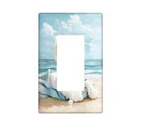 Fun Westie Dog Decorative Switch Cover 1 Gang Single Rocker, Summer Watercolor Chien Switchcover Wall Plate, Puppy Electrical Faceplate for Bedroom Living Room Decor