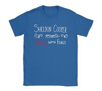 Fun with Flags Mens T-Shirt X-Large Blue Big Bang Theory TV Show Funny Gift