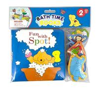 Fun with Spot! Bath Time Books - Activity Books for kids, Bath book, 6 Padded suction cups, 1 Mesh bag