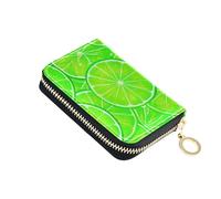 Fun Women's Wallet Leather RFID Blocking Credit Card Wallets Cute Slices Fresh Green Lime Zipper Wallet with Coin Pocket
