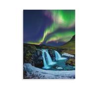 Fun Wooden 1000 Piece Jigsaw Puzzle，Landscape under the Northern Lights in Iceland，Thanksgiving Christmas Birthday Adult Children's Intellectual Learning Toys Men and Women Gift（75x50cm）-AP97