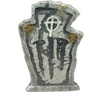 Fun World 22" Moss Accent Tombstone Adult Decoration RIP (with cross) Gravestone