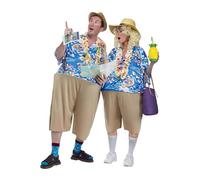 Fun World Tacky Tourist Tropical Traveller Vacation Hawaiian Fat Womens Mens Costume Blue Standard (33-42)