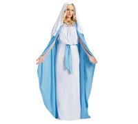 Fun World 110814 Women's Adult Mary Costume Religious, Solid, White/Blue, One Size