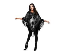 Fun World Ghost Face Adult Poncho with Fringe, One Size Fits Most