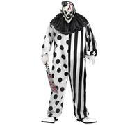 Fun World Killer Clown Circus Black White Adult Mens Halloween Costume 131514