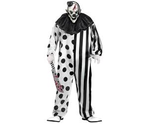 Fun World Killer Clown Circus Black White Adult Mens Halloween Costume 131514