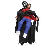 Fun World Mens' Ghost Face Piggy Back Inflatable Costume, One Size Regular, Black