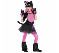 Fun World Miss Kitty Cat Dress Tutu Hat Cute Childrens Halloween Costume 110962