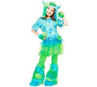 Fun World Monster Miss Costume Dress Halloween, Multi-colored, Medium 8-10