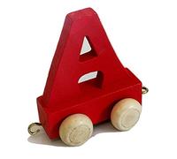Fun World Toys® Childrens Personalised Wooden Colourful Alphabet Letter Train A-Z Name Set (Letter A)