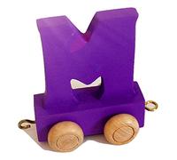 Fun World Toys® Childrens Personalised Wooden Colourful Alphabet Letter Train A-Z Name Set (Letter M)