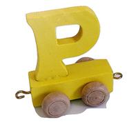 Fun World Toys® Childrens Personalised Wooden Colourful Alphabet Letter Train A-Z Name Set (Letter P)