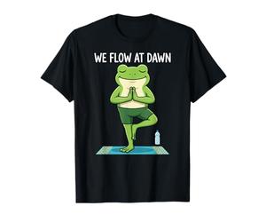 Fun Yoga Frog, We Flow At Dawn for Morning Yogis T-Shirt