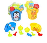 Fun Zone Kids Beach Sand Toy Set, Penguin and Giraffe Bucket Sets with Beach Tools, Summer Fun for Ages 18+ Months - Available in Penguin or Giraffe