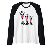 Fun Zoo Giraffe Blowing Bubblegum Adventure Lovers Family Raglan Baseball Tee