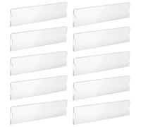 Funabridge 10 Pcs Cubicle Name Plate Holders, Clear Acrylic Sign Display Stand with Adhesive Backing, 8 X 2 in, Quick Paper Change, Name Plate Holder for Desk, Multi-Scene Use