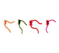 Funabridge 12 Pcs Fly Fishing Bait Kit, Soft Worm Lures with Metal Hooks, Assorted Colors, 2.17 x 1.77 x 0.63 in Storage Box, Realistic Flexible Movement Terrestrial Grub