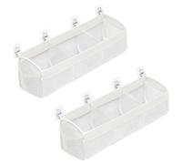 Funabridge 2 Pcs Bath Toy Organizer for Bathroom, Large Capacity Wall Mount Bathtub Holder, Multi Compartment Mesh Storage Bag, Quick Dry Polyester, White, 24.8 x 6.3 x 7.9 in, 63 x 16 x 20 cm