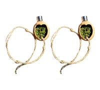 Funabridge 2 Pcs Jumping Spider Hide, Walnut Enclosure with Metal Adhering Property, 1.0 x 1.1 in Entrance, Faux Moss and Hanging Ropes, Spider Habitat for Tarantulas and Small Reptiles Terrarium
