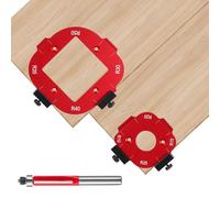 Funabridge 2-Piece Router Corner Radius Templates With Edge Trimmer, Adjustable Arc Templates For Woodworking, R10, R15, R20, R25, R30, R35, R40, R50